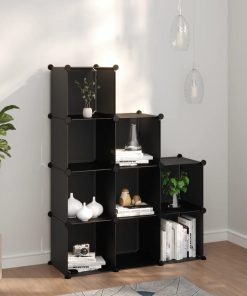 Organizzatore Portaoggetti Con 9 Cubi Nero In pp