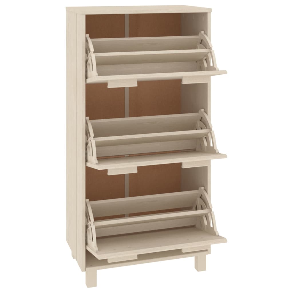Scarpiera Hamar Ambra 59,5x35x117 Cm In Legno Massello Di Pino