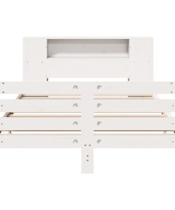 Letto Senza Materasso Bianco 140x190 Cm Legno Massello Di Pino