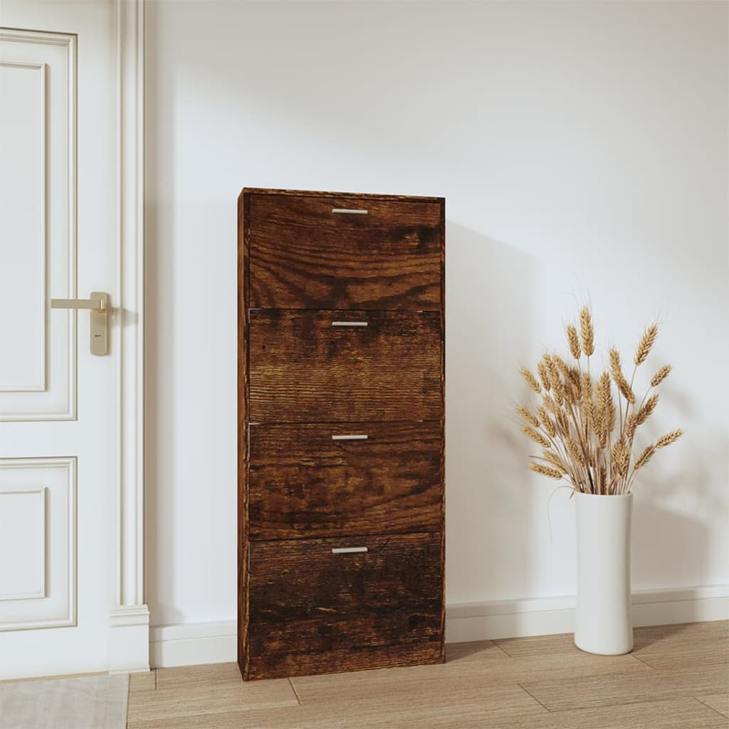 Scarpiera Rovere Fumo 59x17x150 Cm In Legno Multistrato