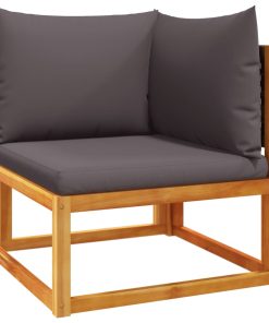 Divani Da Giardino Angolari Con Cuscini 2 Pz In Legno Di Acacia E Rattan