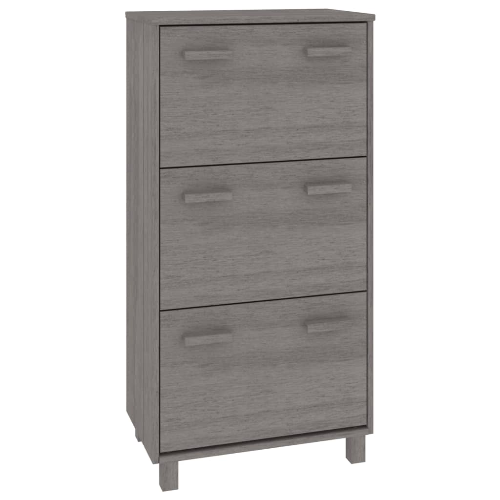 Scarpiera Hamar Grigio Chiaro 59,5x35x117 Cm In Legno Di Pino - Image 6