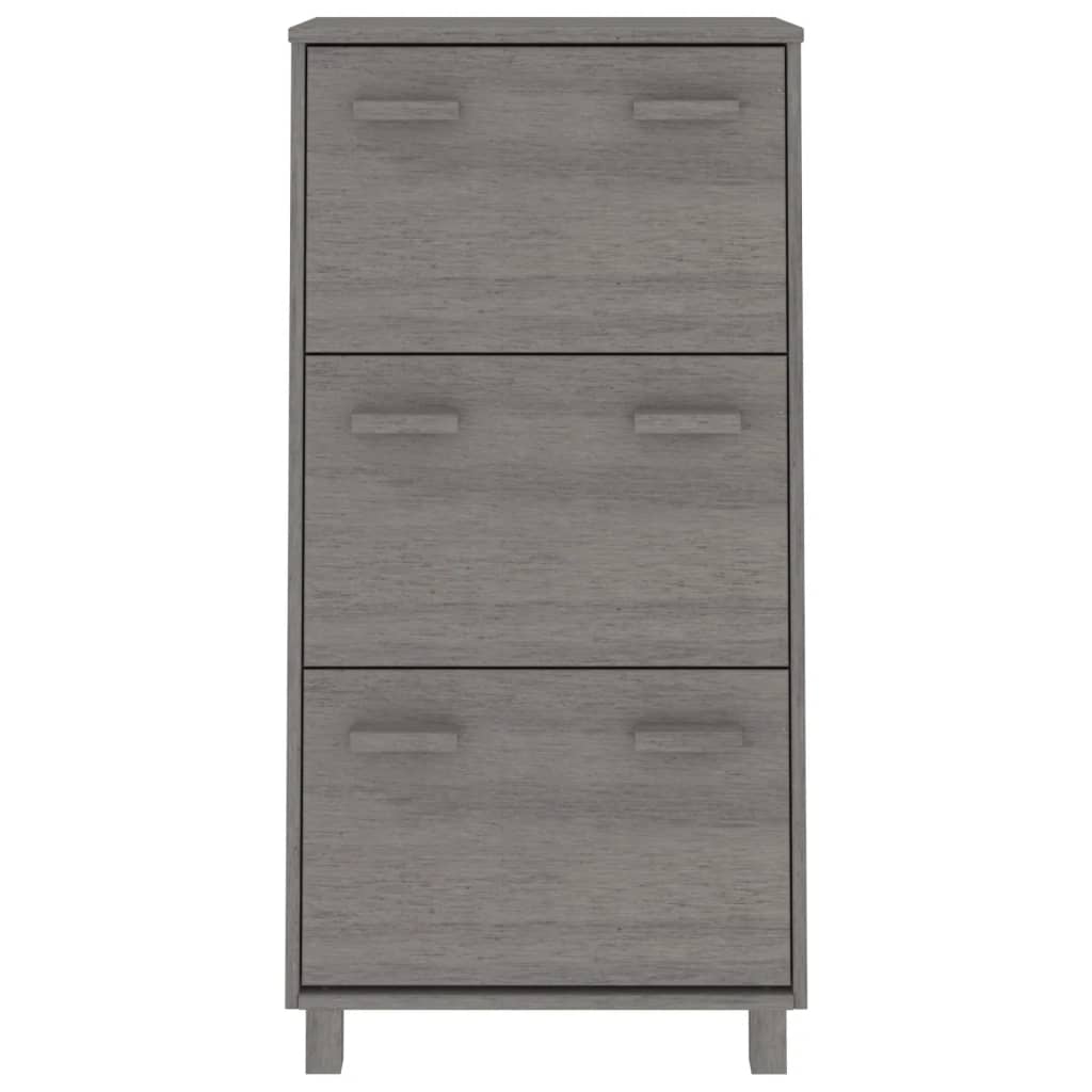 Scarpiera Hamar Grigio Chiaro 59,5x35x117 Cm In Legno Di Pino - Image 5