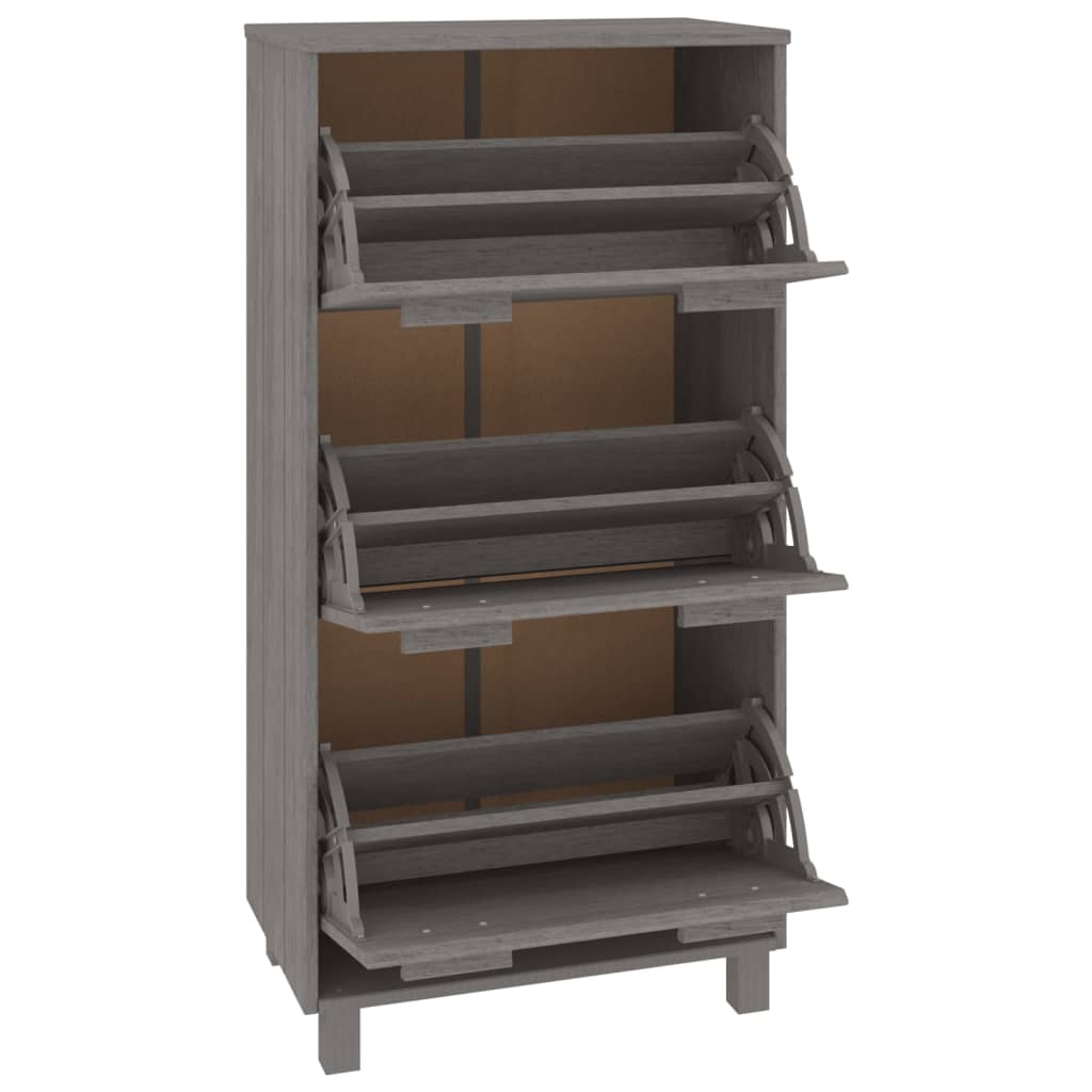 Scarpiera Hamar Grigio Chiaro 59,5x35x117 Cm In Legno Di Pino - Image 4