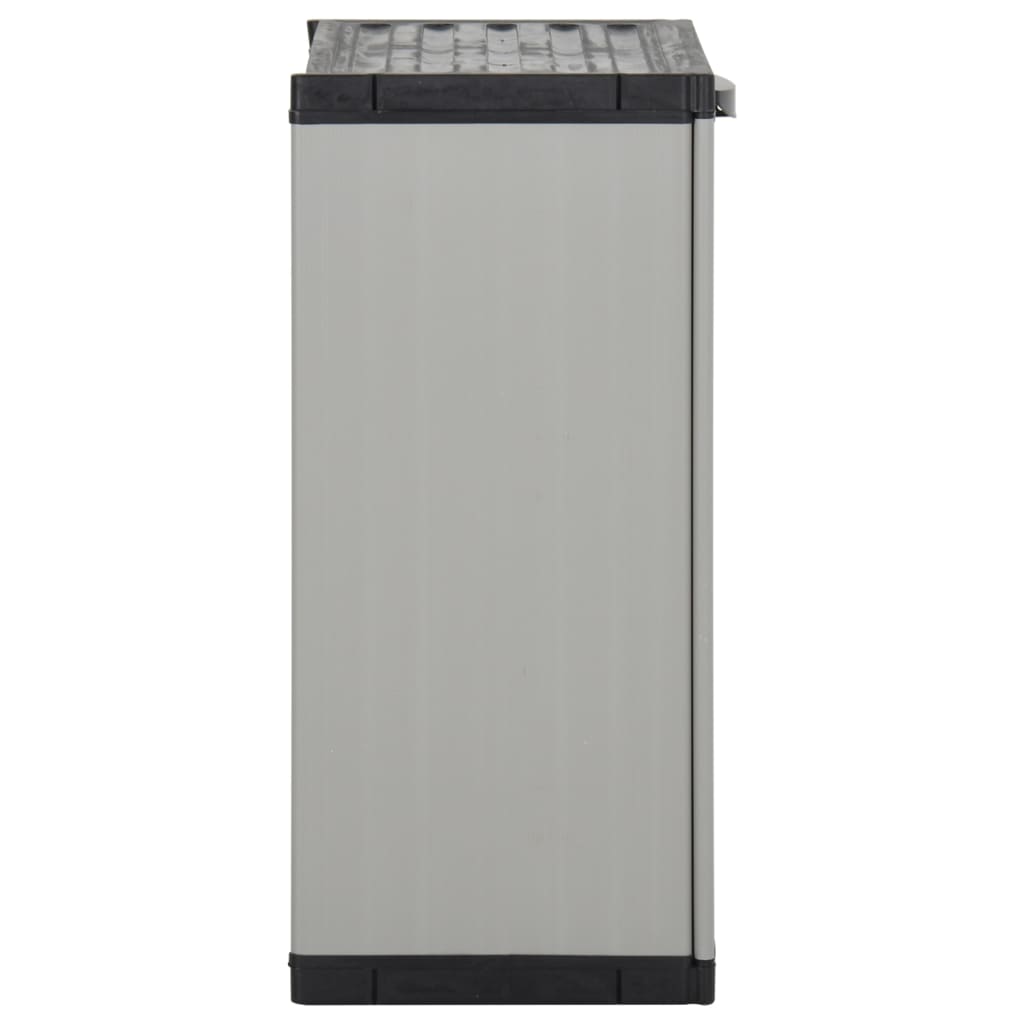 Armadio Per Rifiuti Da Giardino Grigio E Nero 68x40x85 Cm In pp