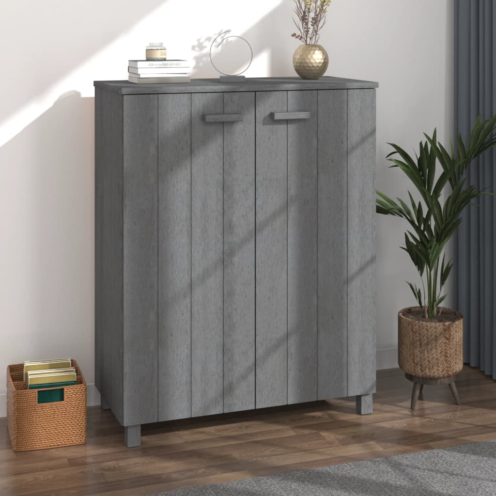 Scarpiera Hamar Grigio Scuro 85x40x108 Cm In Legno Di Pino - Image 3