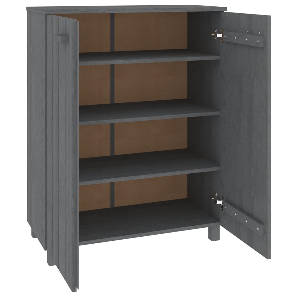 Scarpiera Hamar Grigio Scuro 85x40x108 Cm In Legno Di Pino - Image 6