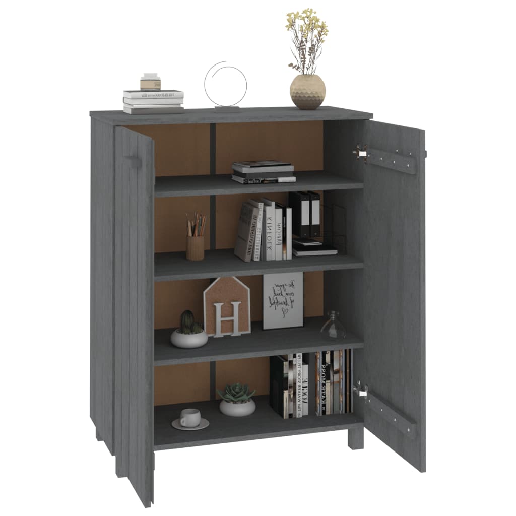 Scarpiera Hamar Grigio Scuro 85x40x108 Cm In Legno Di Pino - Image 4