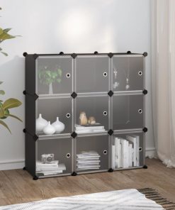 Organizzatore Portaoggetti Con 9 Cubi E Ante Trasparenti In pp