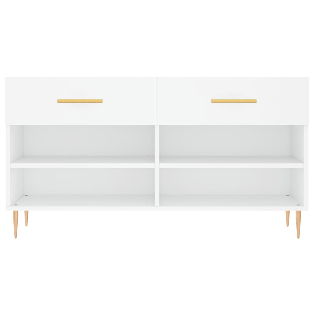 Panca Porta Scarpe Bianca 102x35x55 Cm In Legno Multistrato - Image 5