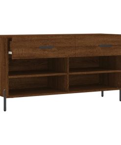 Panca Porta Scarpe Rovere Marrone 102x35x55cm Legno Multistrato