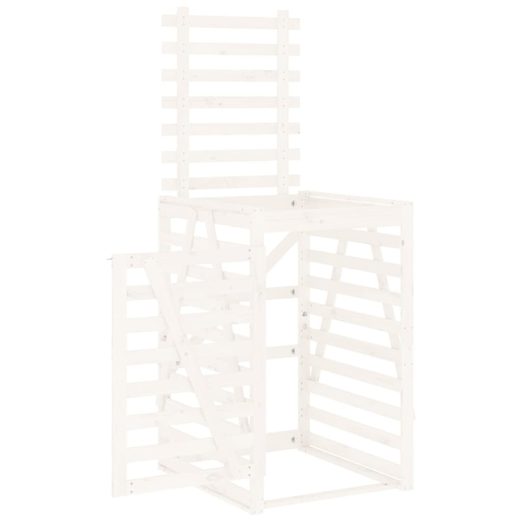 Copribidone Bianco 84x90x128,5 Cm In Legno Massello Di Pino - Image 4