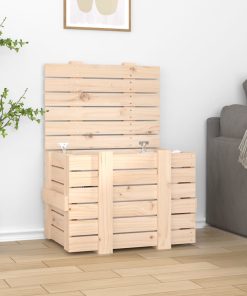 Contenitore Portaoggetti 58x40,5x42 Cm Legno Massello Di Pino