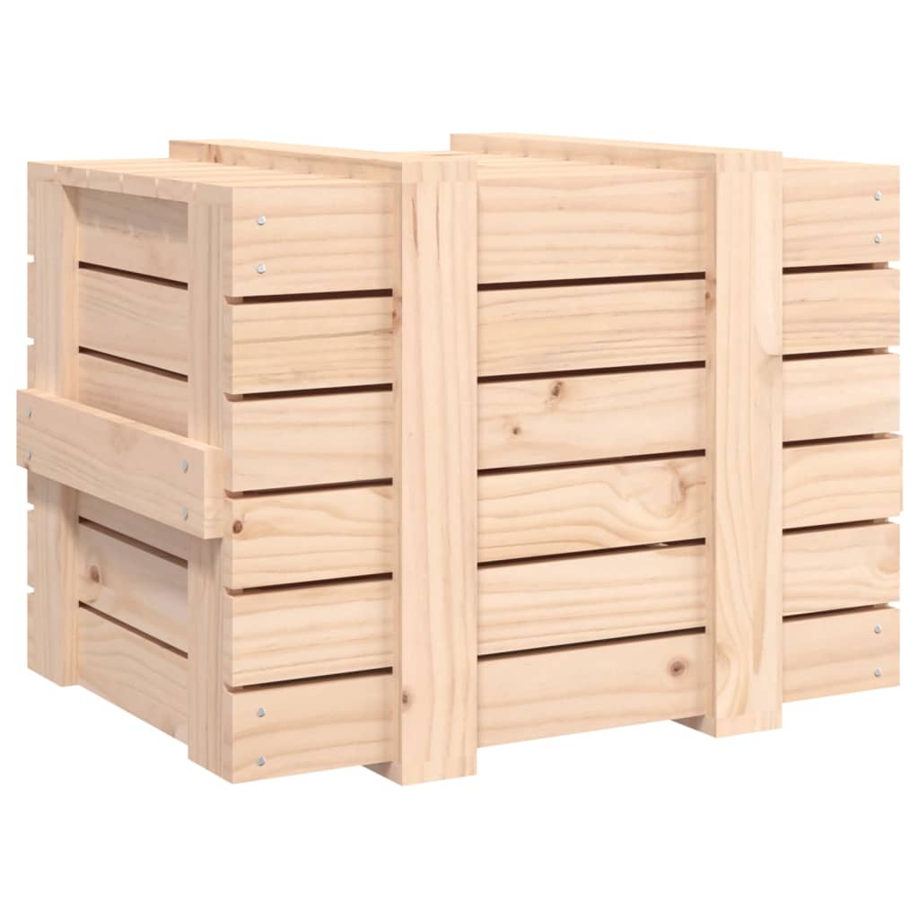 Contenitore Portaoggetti 58x40,5x42 Cm Legno Massello Di Pino - Image 2