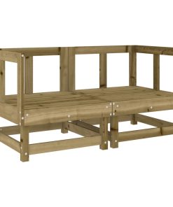 Divani Angolari Da Giardino 2 Pz In Legno Di Pino Impregnato