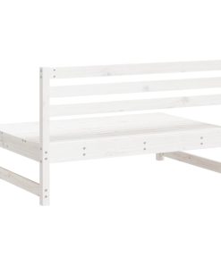 Divano Centrale Giardino Bianco 120x80cm Legno Massello Pino