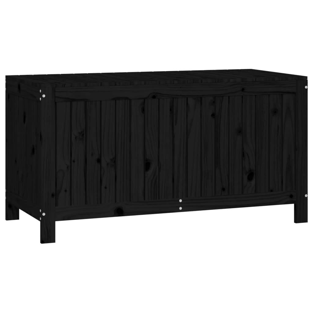 Contenitore Da Giardino Nero 121x55x64cm Legno Massello Di Pino