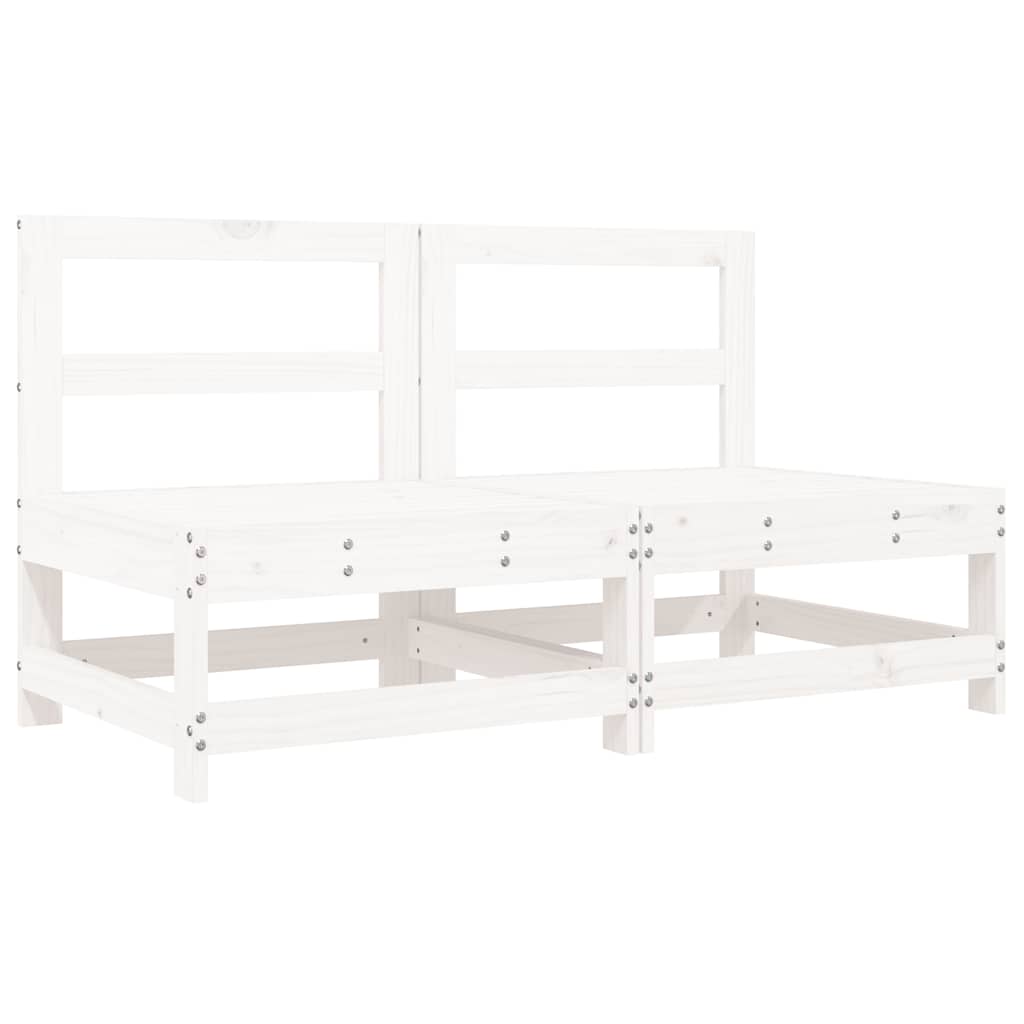 Divani Centrali Con Cuscini 2 Pz Legno Massello Di Pino Bianco