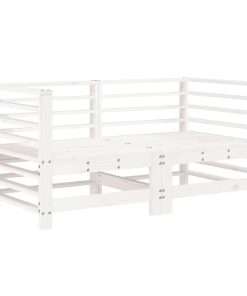 Divani Angolari Da Giardino 2 Pz Bianchi Legno Massello Di Pino