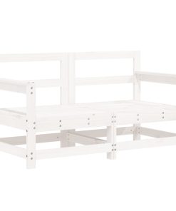 Divani Angolari Da Giardino 2 Pz Bianchi Legno Massello Di Pino