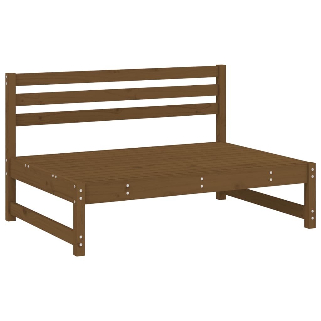 Divano Centrale Marrone Ambra 120x80 Cm Legno Massello Di Pino