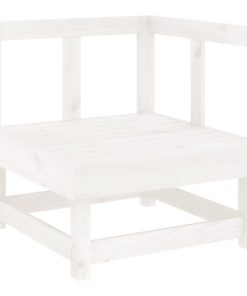 Divani Angolari Da Giardino 2 Pz Bianchi Legno Massello Di Pino
