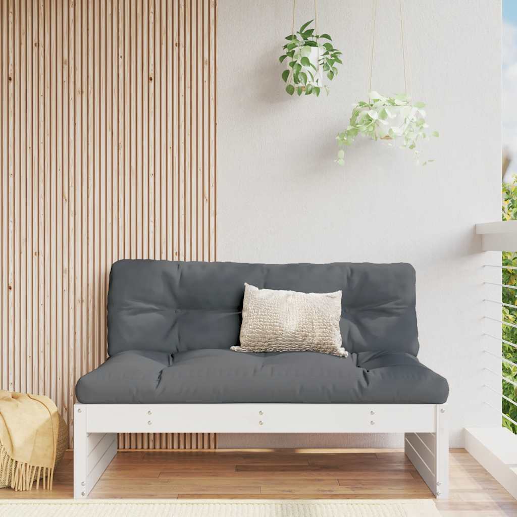 Divano Centrale 120x80 Cm In Legno Massello Di Pino Bianco