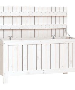 Contenitore Giardino Bianco 108x42,5x54 Cm Legno Massello Pino