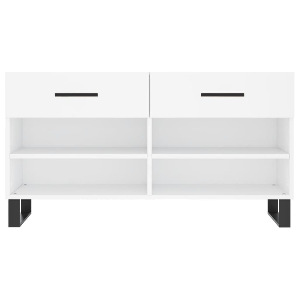 Panca Porta Scarpe Bianca 102x35x55 Cm In Legno Multistrato - Image 6