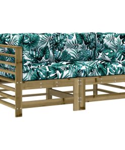 Divani Angolari Con Cuscini 2 Pz In Legno Impregnato Di Pino