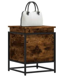 Contenitore Con Coperchio Rovere Fumo 40x40x51,5cm Truciolato