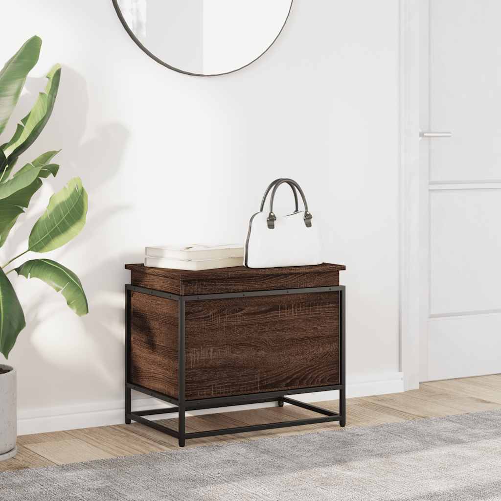 Contenitore Con Coperchio Rovere Marrone 60x40x51,5 Truciolato