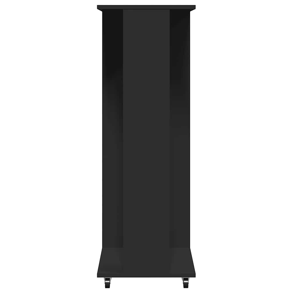 Armadio Con Ruote Nero 102x38x110 Cm In Legno Multistrato
