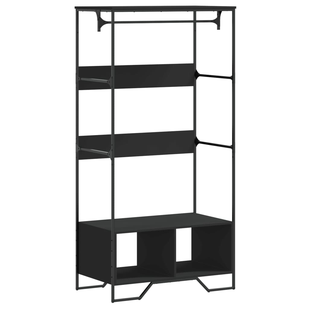 Armadio Nero 90x50x180 Cm In Truciolato