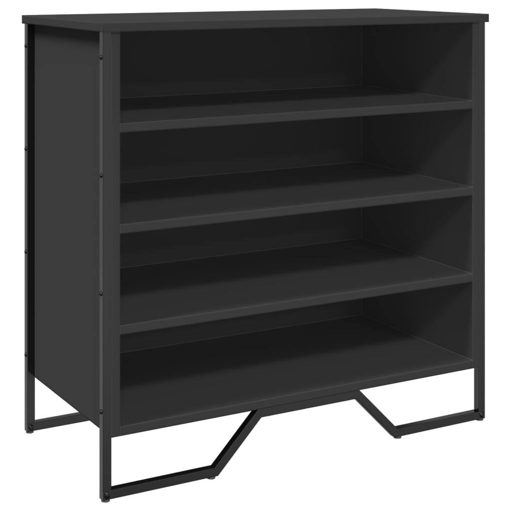Scarpiera Nera 80x38x78 Cm In Truciolato - Image 3