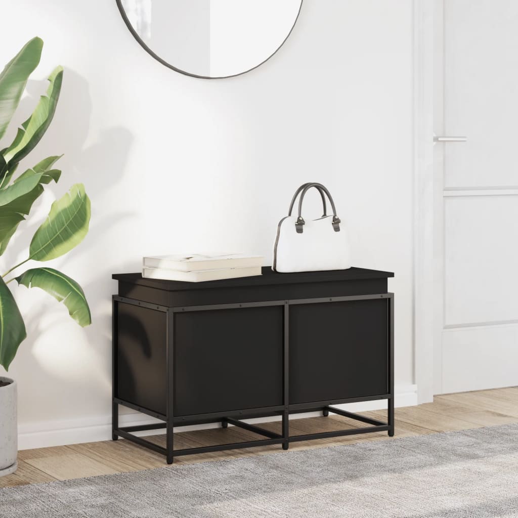 Contenitore Con Coperchio Nero 80x40x51,5 Cm In Truciolato - Image 5