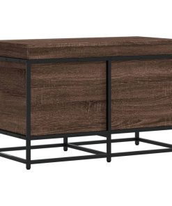 Contenitore Con Coperchio Rovere Marrone 80x40x51,5 Truciolato