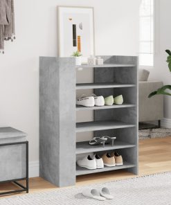 Scarpiera Grigio Cemento 74,5x37,5x100 Cm In Legno Multistrato