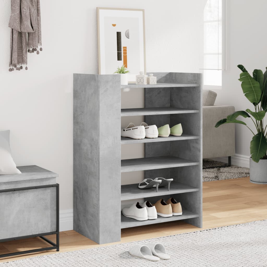 Scarpiera Grigio Cemento 74,5x37,5x100 Cm In Legno Multistrato
