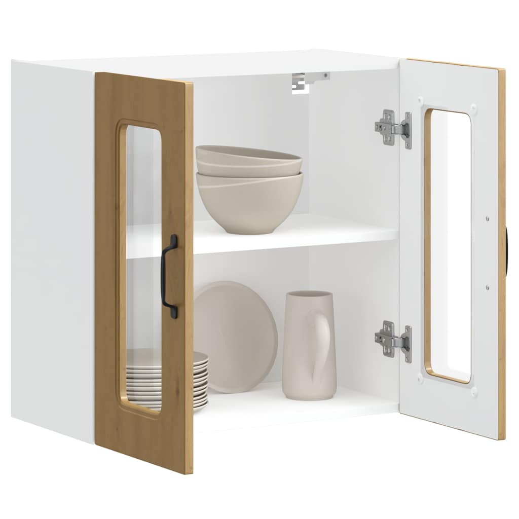 Pensile Da Cucina Con Porta In Vetro Kalmar Rovere Artigianale - Image 6