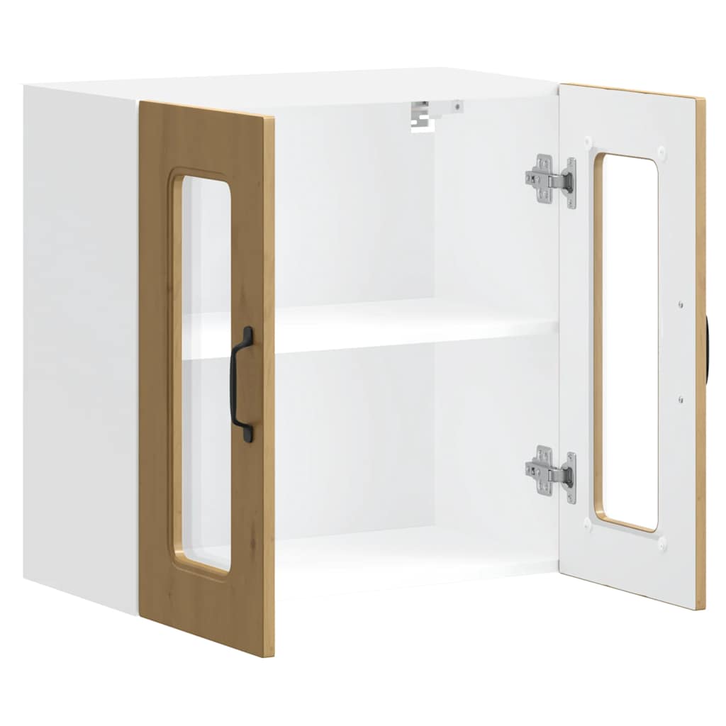 Pensile Da Cucina Con Porta In Vetro Kalmar Rovere Artigianale - Image 4