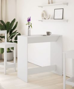 Tavolo Da Bar Bianco 102x50x103,5 Cm In Legno Multistrato