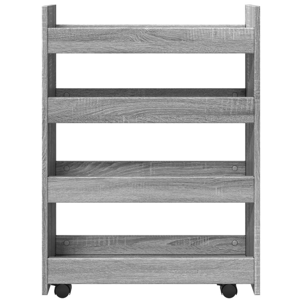 Carrello Stretto A 4 Livelli Grigio Sonoma In Truciolato