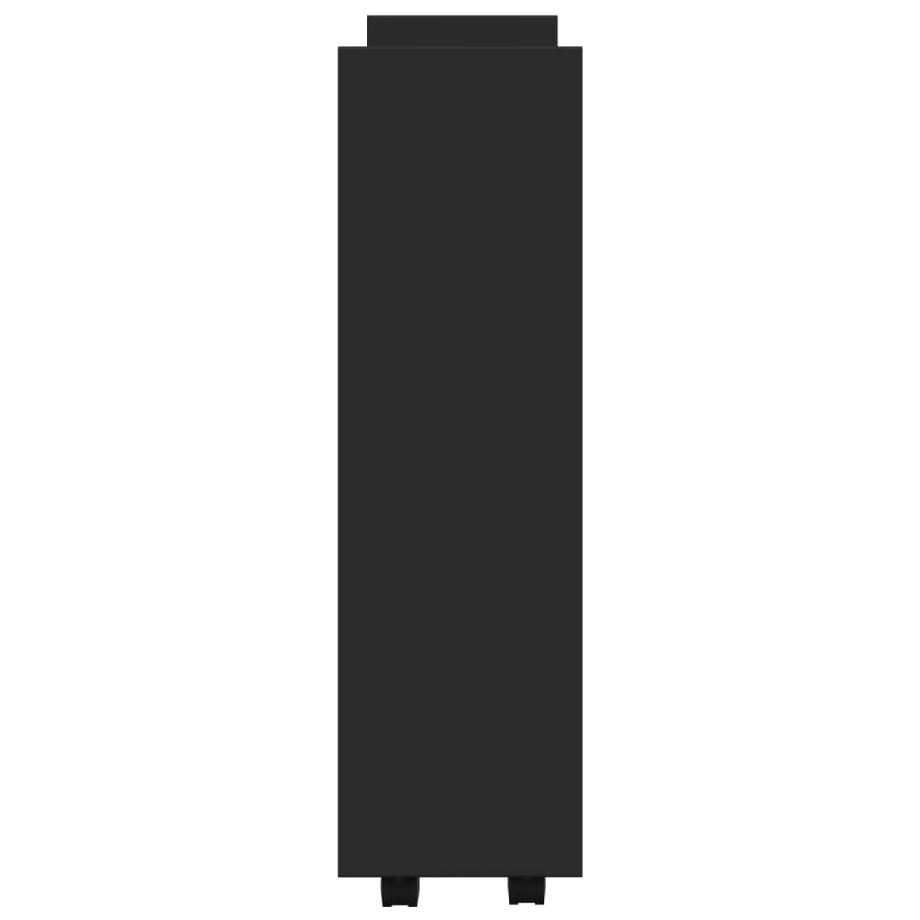 Carrello Portaoggetti Stretto A 3 Livelli Nero In Truciolato - Image 6