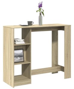 Tavolo Bar Con Ripiano Rovere Sonoma 124x46x103,5cm Multistrato