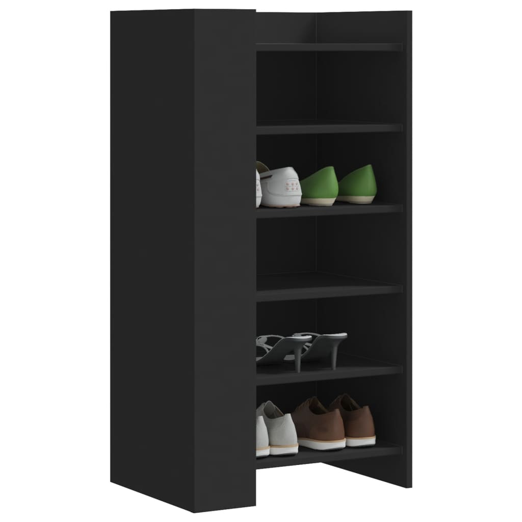 Scarpiera Nera 52x37,5x100 Cm In Legno Multistrato