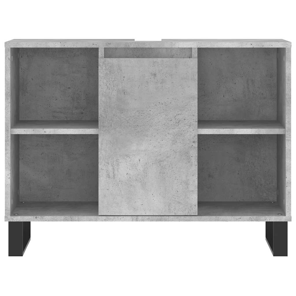 Armadietto Da Bagno Grigio Cemento 80x33x60cm Legno Multistrato - Image 6
