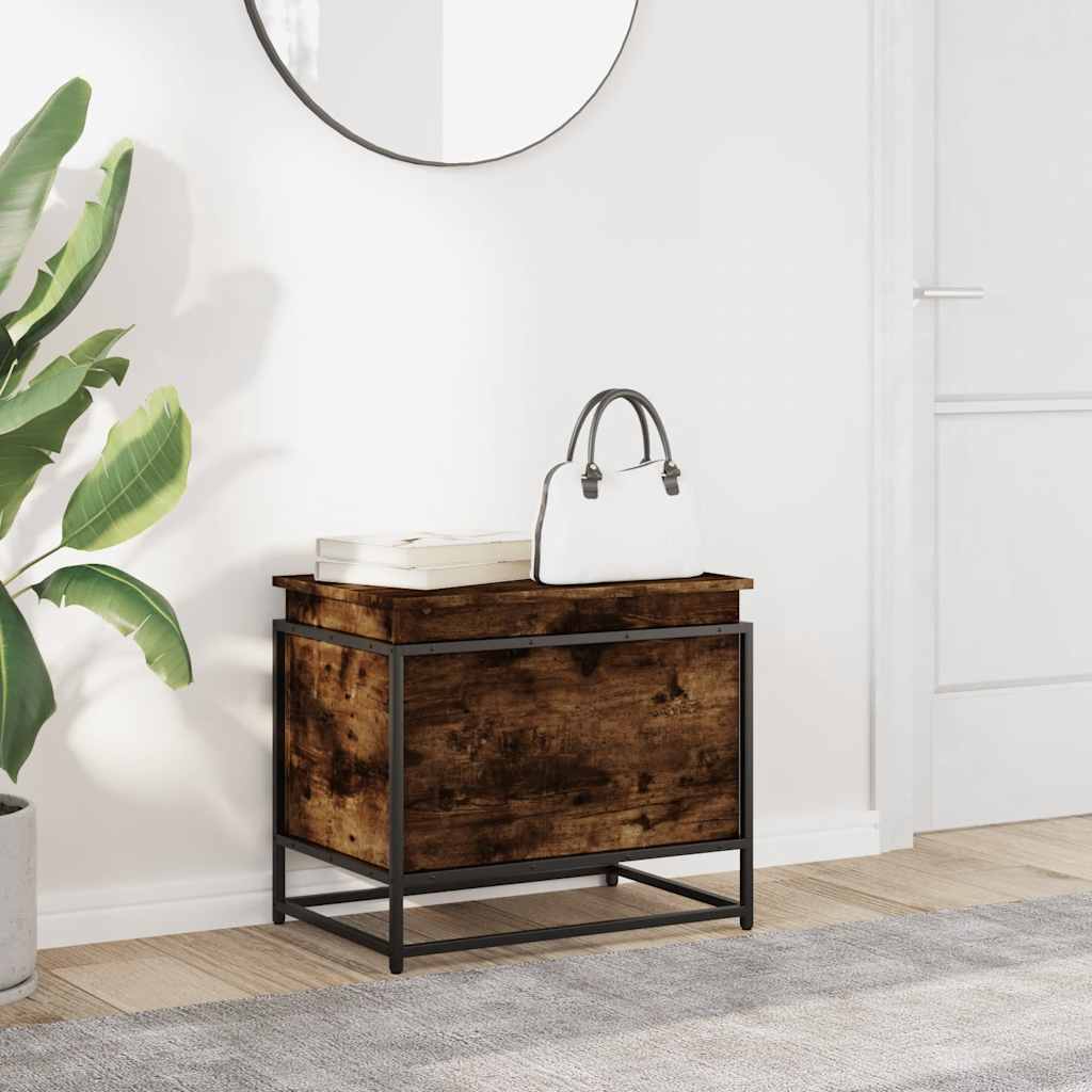 Contenitore Con Coperchio Rovere Fumo 60x40x51,5cm Truciolato