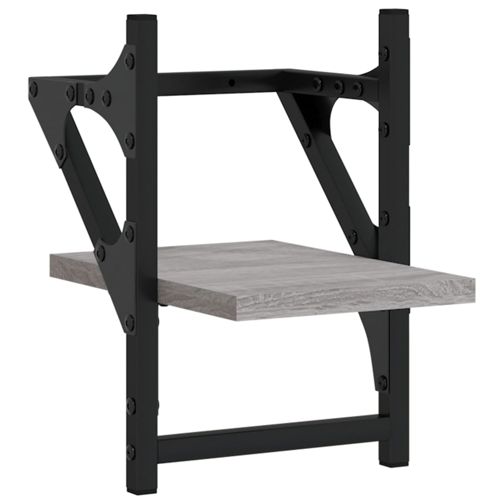 Mensole A Parete Con Aste 2pz Grigio Sonoma 20x25x30 cm - Image 3