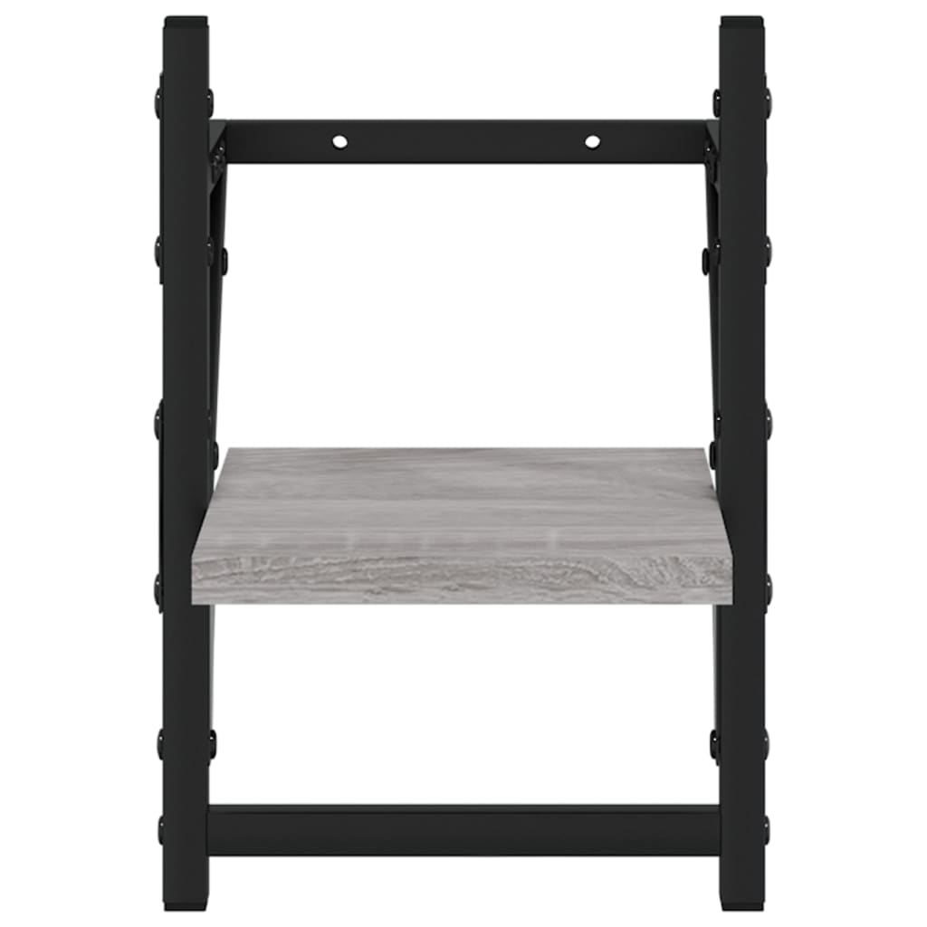 Mensole A Parete Con Aste 2pz Grigio Sonoma 20x25x30 cm - Image 4